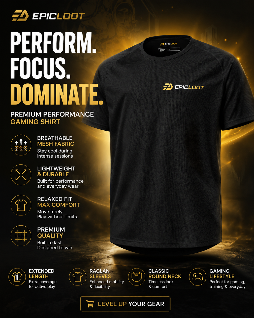 Epic-Loot Gaming Jersey – Breathable Esports Performance Shirt
