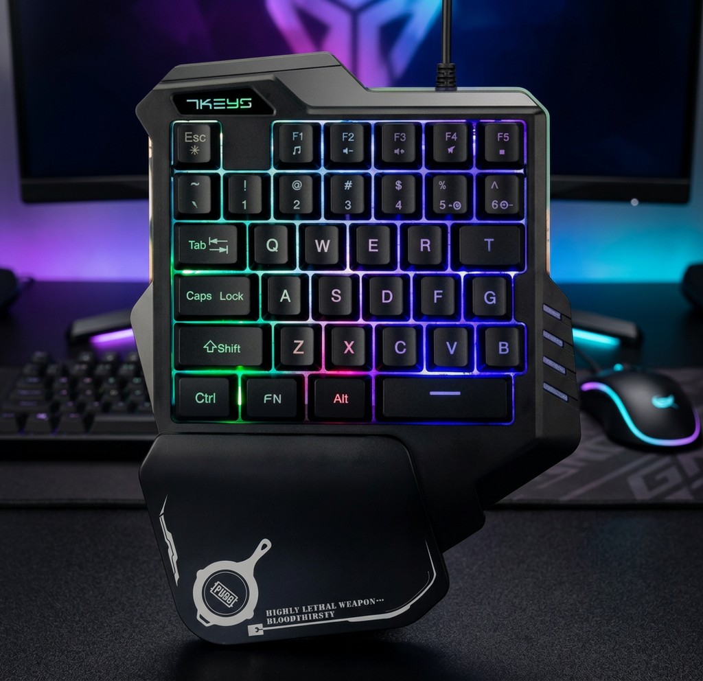 One-Handed RGB Gaming Keyboard – Mechanical Mini Keypad for PC Gaming