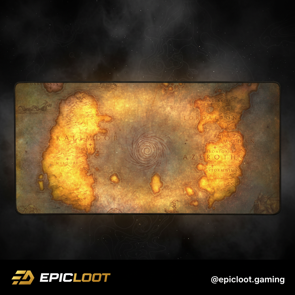 Azeroth World Map Gaming Desk Mat – WoW Inspired Extended Mouse Pad