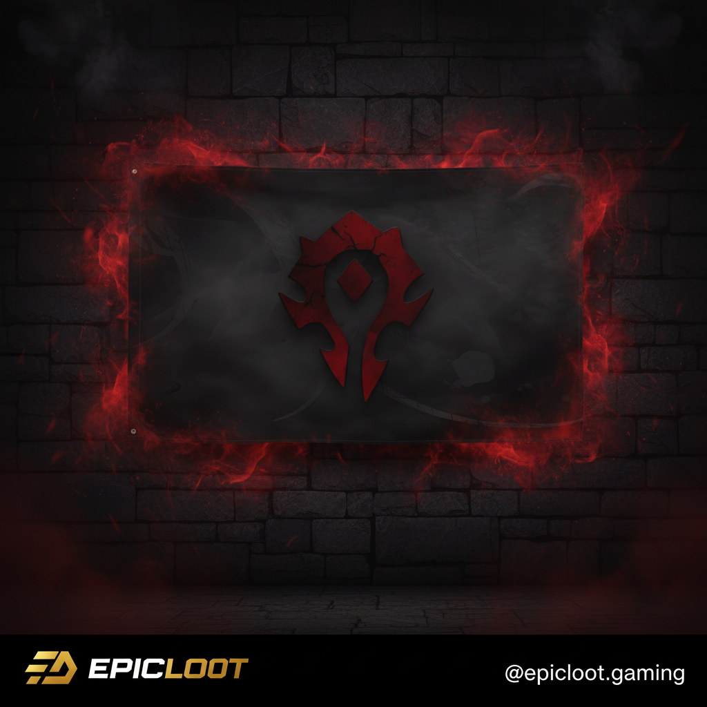 Horde Wall Flag – World of Warcraft Gaming Room Decor | Epic WoW Wall Banner for Gamers