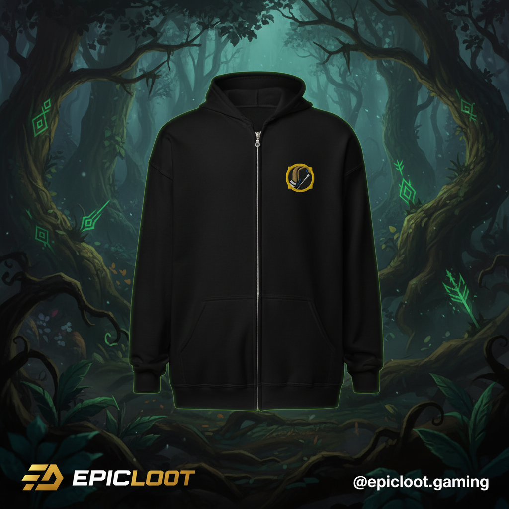 Hunter Class Embroidered Zip Hoodie – World of Warcraft Inspired Gamer Hoodie | WoW Hunter Main Gift