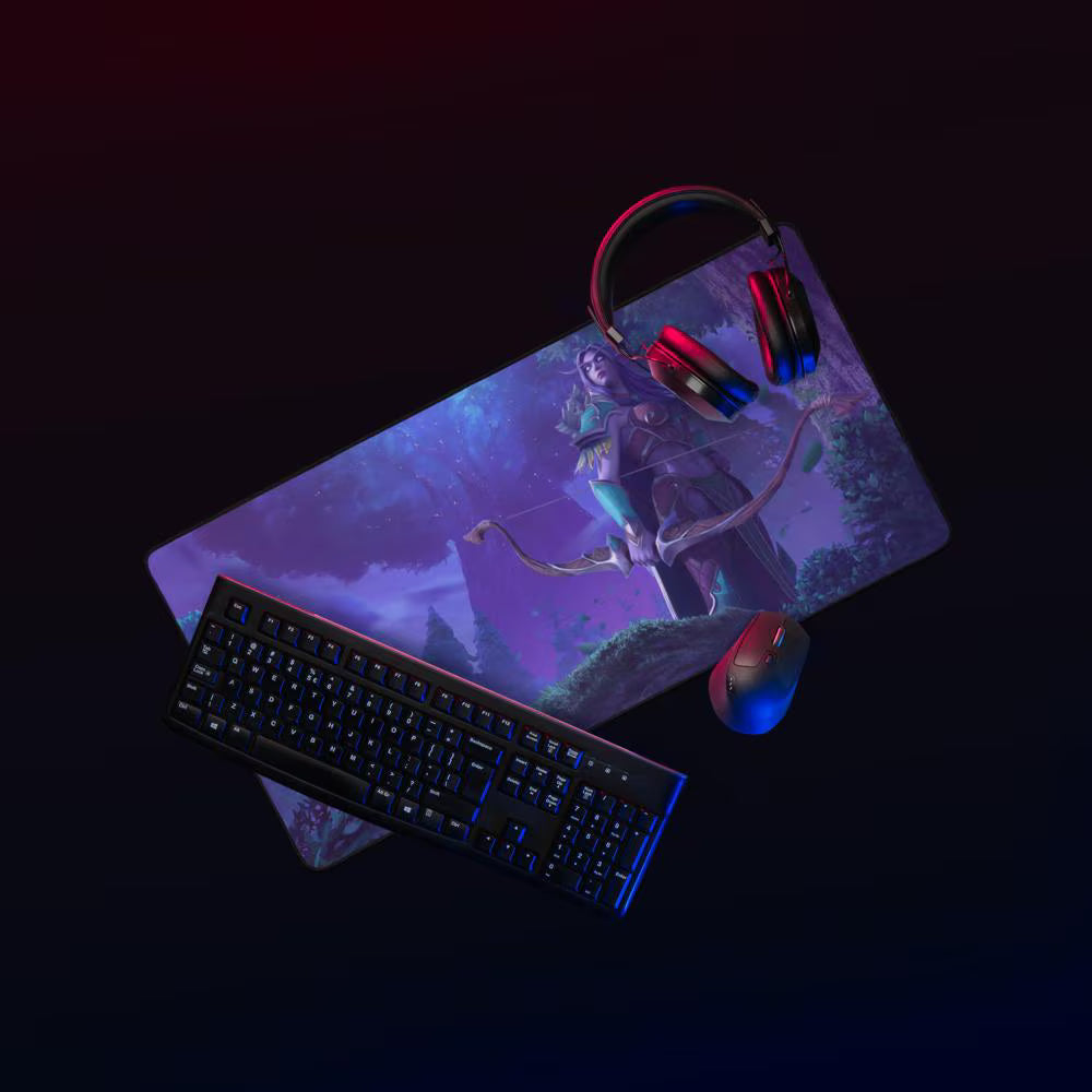 Night Elf Sentinels Gaming Desk Mat – Fantasy WoW Inspired Extended Mouse Pad