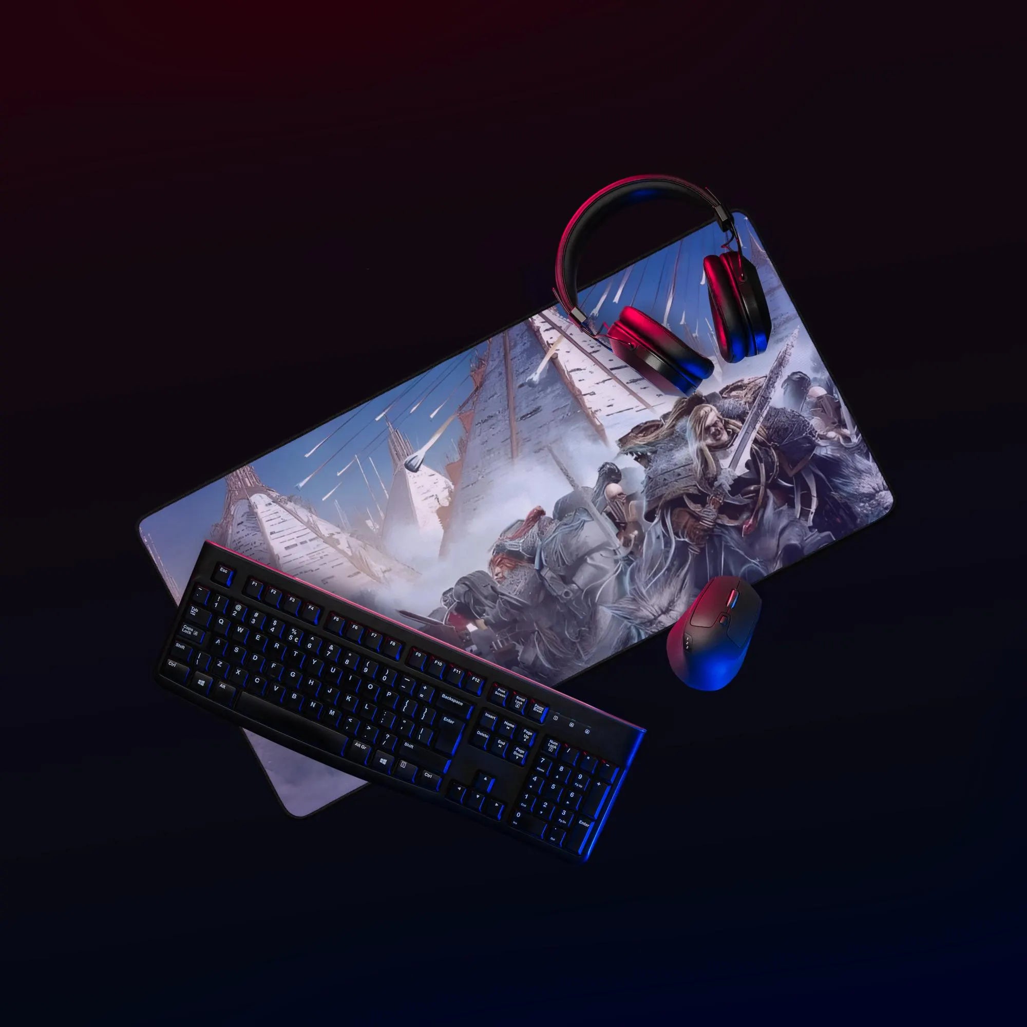 Space Wolves Gaming Desk Mat – Grimdark Sci-Fi Inspired Mouse Pad