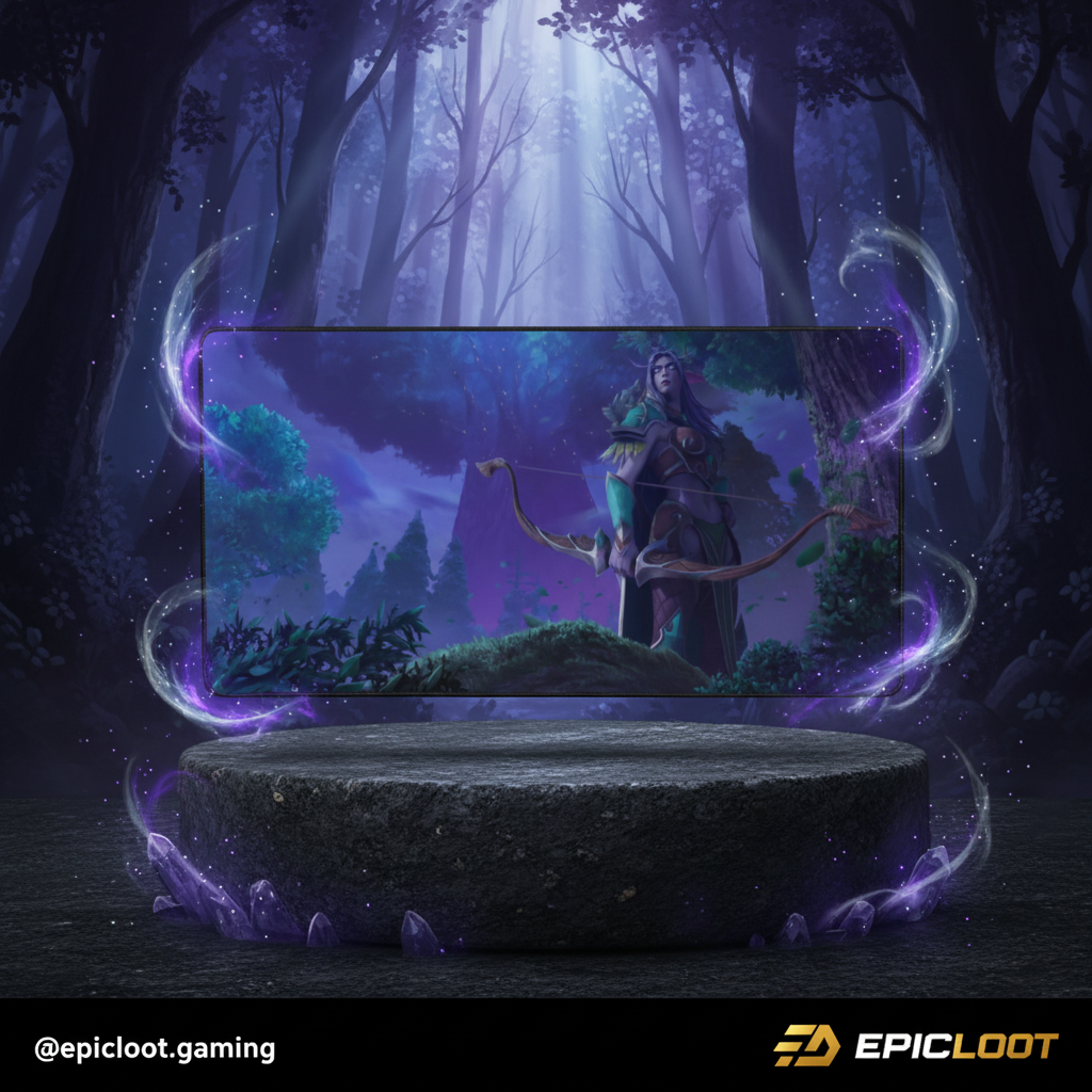 Night Elf Sentinels Gaming Desk Mat – Fantasy WoW Inspired Extended Mouse Pad