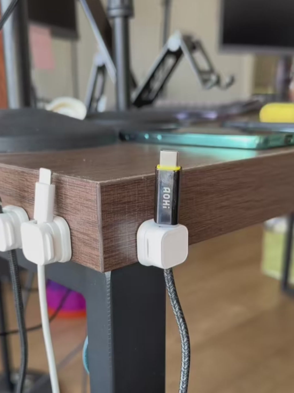 Gaming Desk Cable Management Clips– Magnetic Wire Organizer & Cord Holder for Clean Setups