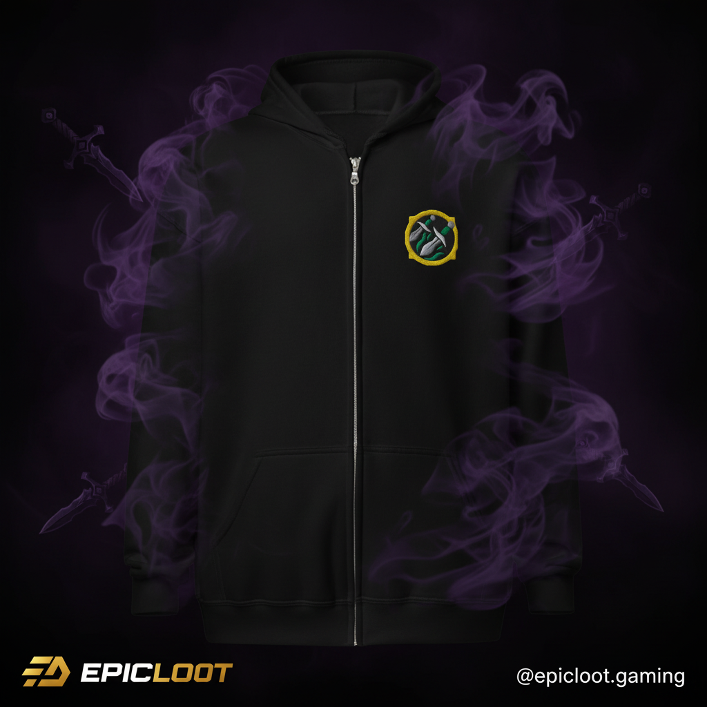 Rogue Class Embroidered Zip Hoodie – World of Warcraft Inspired Gamer Hoodie | WoW Rogue Main Gift