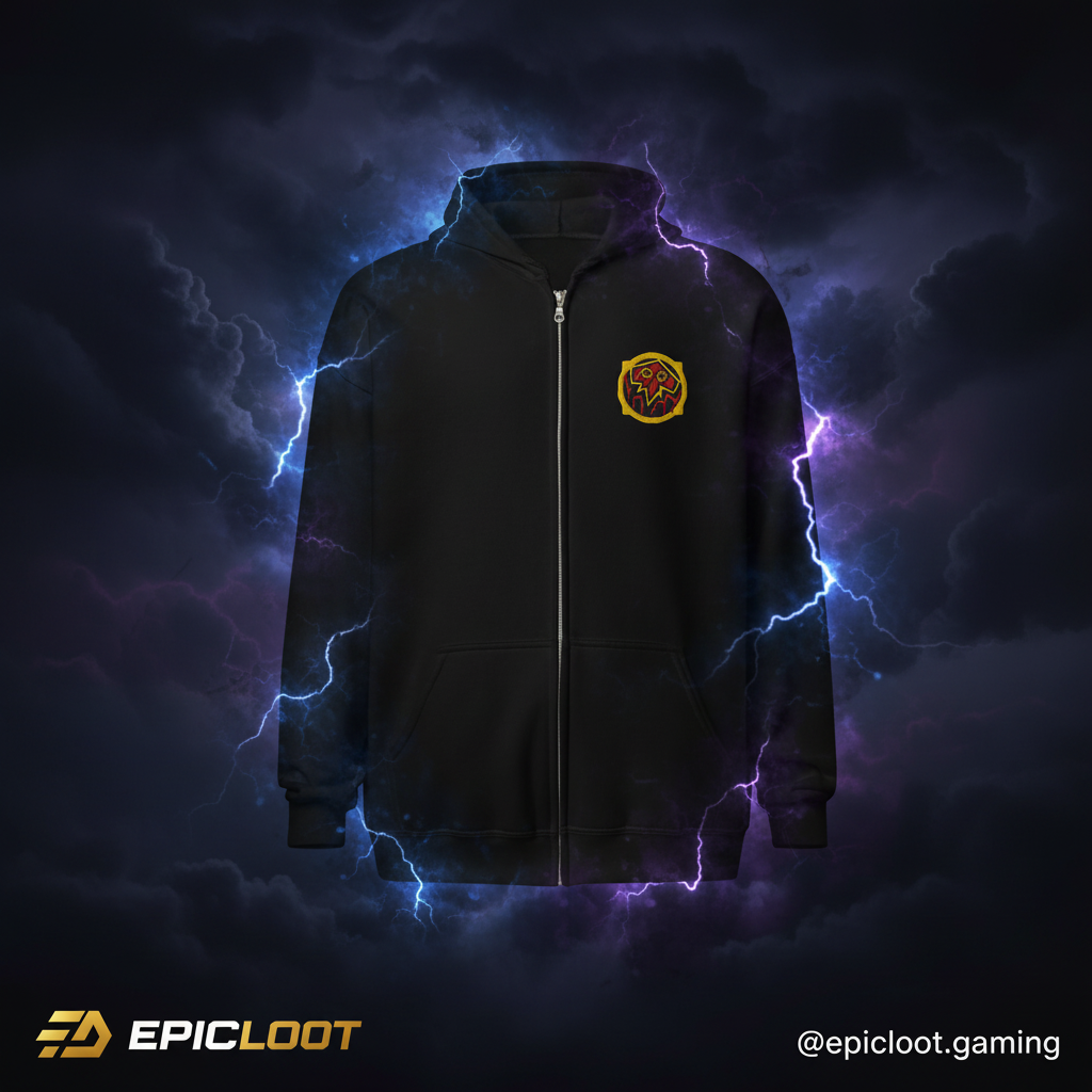 Shaman Class Embroidered Zip Hoodie – World of Warcraft Inspired Gamer Hoodie | WoW Shaman Main Gift