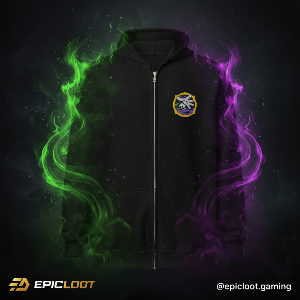 Unisex Warlock Class Embroidered Zip Hoodie – World of Warcraft Inspired Gamer Hoodie | WoW Warlock Main Giftblend zip hoodie